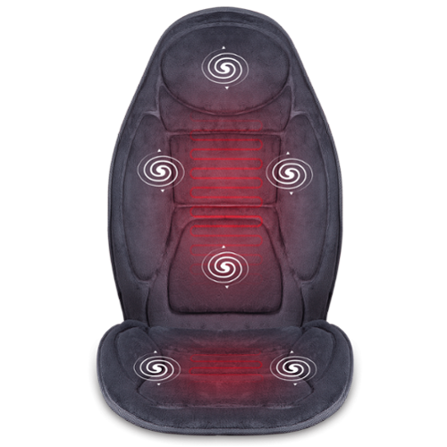 Snailax - Memory Foam Vibration Back Massager with Heat, with 6 Vibrating Motors and 2 Heat Levels - Gray-Front_Standard 