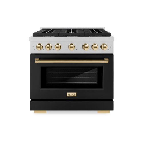 ZLINE - Autograph 36 in. Paramount Dual Fuel Range with Black and Gold Accents (SDRSZ-BLM-36-G) - Black
