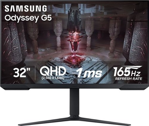 Samsung - Odyssey G51C 32" QHD FreeSync Premium Gaming Monitor with HDR10 (DisplayPort, HDMI) - Black-Front_Standard 