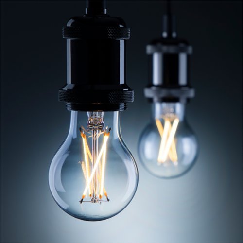 Geeni LUX EDISON 800-Lumen, 8W Dimmable A19 LED Light Bulb, 60W Equivalent (2-Pack) - Transparent SHOP ONLINE