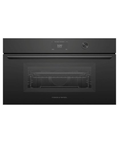Fisher & Paykel - 30" 1.7 Cu. Ft. Single Convection Speed Oven, 5" Touchscreen w/Dial - Compact - Contemporary (Soft - Black