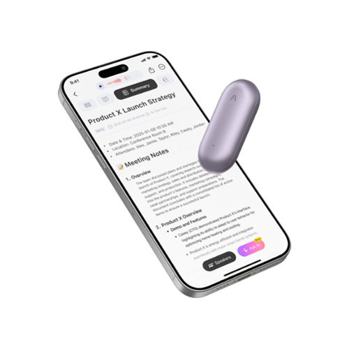 PLAUD - AI NotePin Memory Capsule Voice/Audio Recorder V2 - Sunset Purple