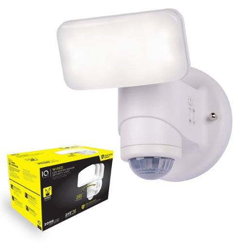 IQ America - Dynamic Tracking Wired Motion Security Light – 2000 Lumens Outdoor LED - White-Front_Standard 