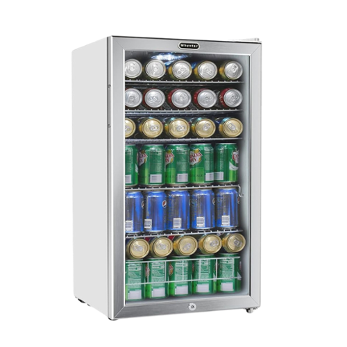  Whynter - 127 Can Freestanding Beverage Refrigerator cooler with Lock - Stainless Steel