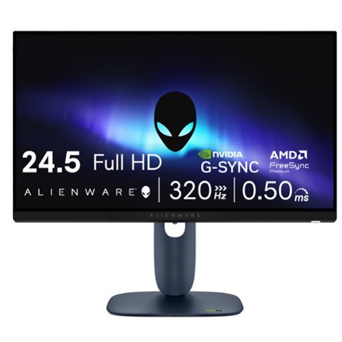 Alienware - AW2525HM 25" LCD FHD 320Hz 0.5-ms FreeSync and G-SYNC Gaming Monitor (HDMI, DisplayPort) - Black-Front_Standard
