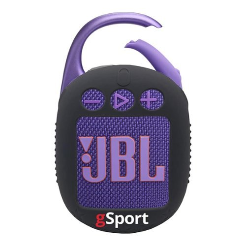 JBL - Clip 5 Ultra Portable Bluetooth Speaker with gSport Silicone Sleeve - Purple-Front_Standard 