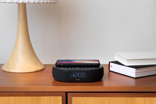iHome TimeBoost - Bluetooth Stereo Alarm Clock with Speakerphone, Wireless Charging and USB Charging - Black/Gunmetal BUY IN UK