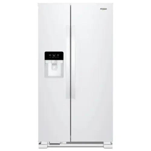 Front. Whirlpool - 36 in. Wide 21 cu. ft. Side-by-Side Refrigerator with LED Interior Lighting - White.