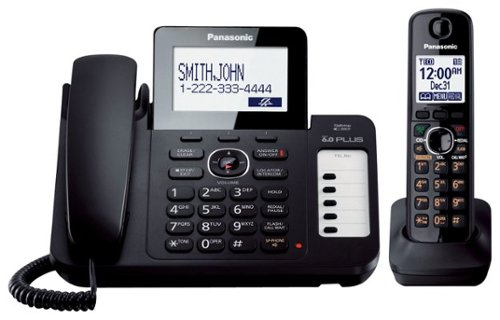  Panasonic - KX-TG6671B DECT 6.0 Plus Expandable Cordless Phone System with Digital Answering System - Black