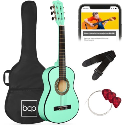 Best Choice Products - 30in Kids Acoustic Guitar Beginner Starter Kit w/ Strap, Case, Strings - SoCal Green-Front_Standard 