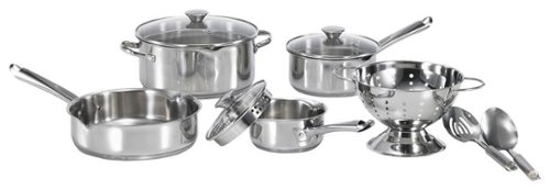  T-Fal - WearEver Cook &amp; Strain 10-Piece Cookware Set - Stainless-Steel