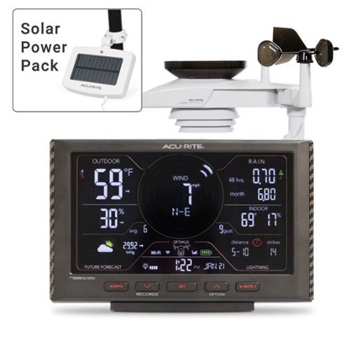 AcuRite Optimus WiFi Weather Station with Digital Display, Solar Powered Sensor & Mobile App for Remote Monitoring - Black BUY IN MIDDLE EAST