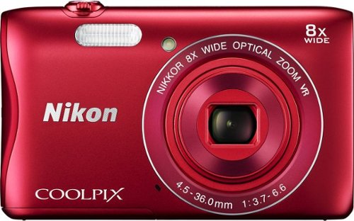  Nikon - Coolpix S3700 20.1-Megapixel Digital Camera - Red