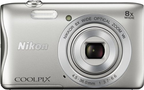  Nikon - Coolpix S3700 20.1-Megapixel Digital Camera - Silver