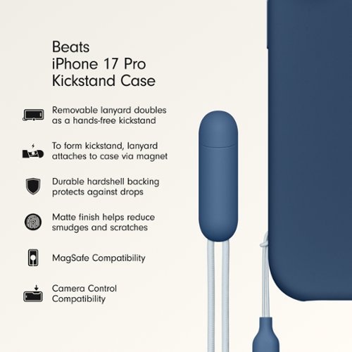 Beats iPhone 17 Pro Kickstand Case with MagSafe and Camera Control - Bedrock Blue HOW TO BUY