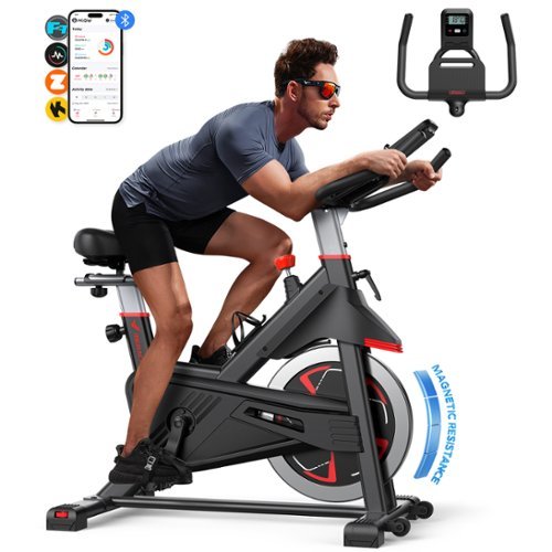 MERACH - S38 Pro Exercise Bike Magnetic Indoor Cycling Bike 40 lbs Flywheel Free APP, Stationary Bike for Cardio Workout - S38 - Magnetic-Front_Standard 