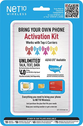  Net10 - BYOP SIM Activation Kit - Blue