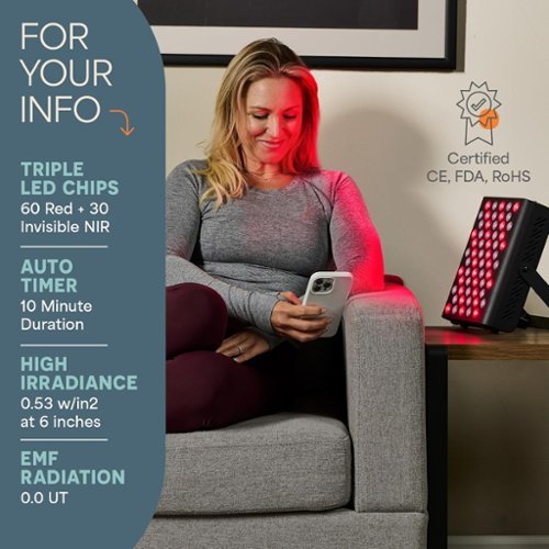 Lifepro Red Light Therapy Panel – Near Infrared for Pain, Inflammation & Skin Health, 60 LEDs to Improve Circulation - Black BUY IN SAUDI ARABIA