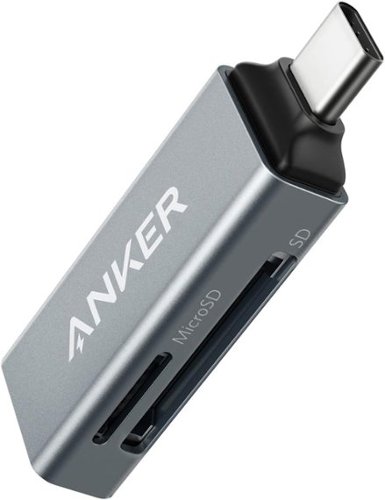 Anker - SD Card Reader, 2-in-1 USB C Memory Card Reader for Digital Camera SD Card Viewer - Gray-Front_Standard 