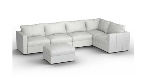 Lovesac - 6 Seats (1 Storage) + 8 Sides Corded Velvet Sactional & Standard Foam - Sky Grey