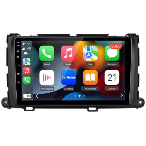 Junsun - 9" 4+64GB carplay 8 Core Android 15 For Toyota Sienna 2011-2014 Car Stereo Radio GPS Navi WIFI RDS SWC FM Bluetooth - Black-Front_Standard 