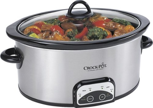  Crock-Pot - Smart-Pot 4-Quart Slow Cooker - Stainless-Steel/Black