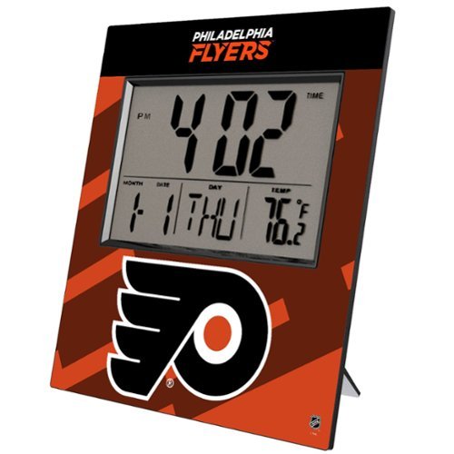 Keyscaper - Philadelphia Flyers Color Block Digital Desk Clock - Multicolor-Front_Standard 