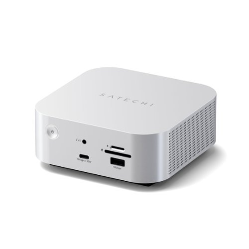 Satechi - Thunderbolt 5 CubeDock™ Dock Station, 80Gbps/120Gbps (USB4 v2 Compatible), Built-in NVMe SSD Enclosure, 140W Charging - Space Gray-Front_Standard 