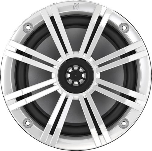  KICKER - KM Series 6.5&quot; 2-Way Marine Speakers with Polypropylene Cones (Pair) - Charcoal/White