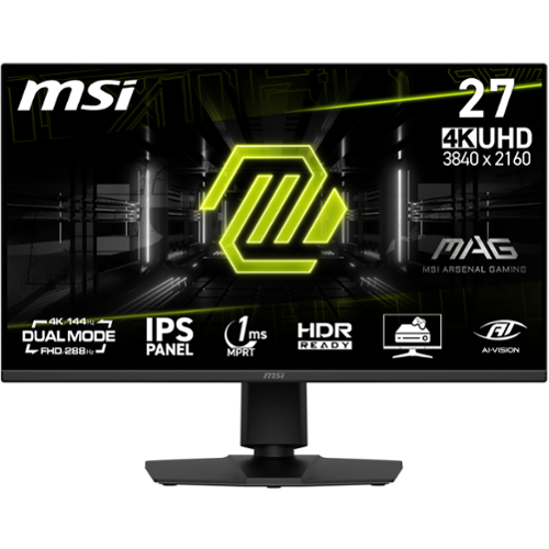 MSI - MAG 275UPD E14 27" LCD Dualmode(UHD 144Hz or FHD 288Hz)0.5ms Gaming Monitor with HDR Ready (DisplayPort, HDMI) - Metallic Black