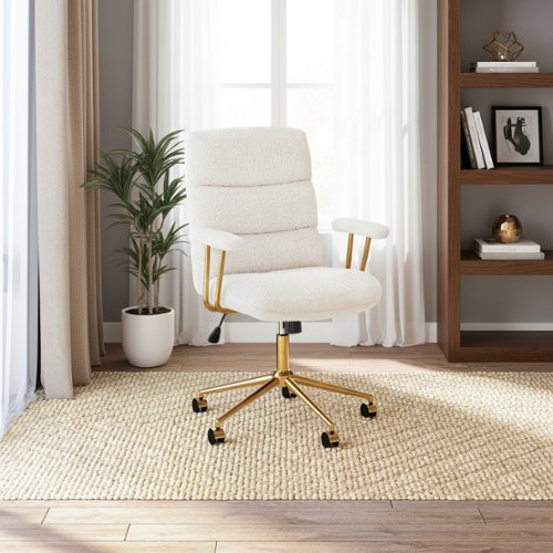 Forest'nSky Gold Boucle Fabric Office Chair, Height Adjustable
