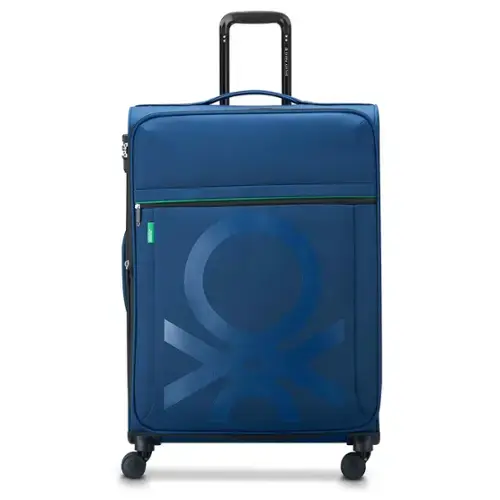 Front. Delsey - Benetton Color Block Large Spinner Luggage - Navy.