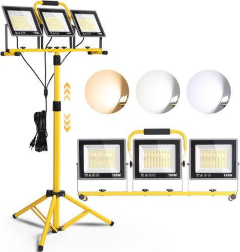 Nordic Hygge - 31000 Lumen LED 3 Head Work Lights with Individual Switch (3000K/5000K/6500K Select)-Front_Standard 