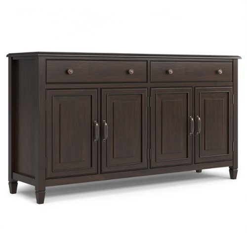 Simpli Home - Connaught Large Sideboard Buffet Storage Cabinet - Dark Chestnut Brown-Front_Standard 