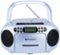 Emerson - Portable CD Player Boombox with Cassette Player Combo, Tape Recorder, AM/FM Radio, AUX Input, (EPB-3003 LTB) - Lite Blue-Front_Standard