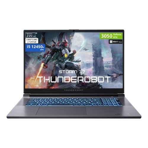 Thunderobot - STORM 17.3" FHD Gaming Laptop - Intel Core i5-12450H with 64GB RAM - NVIDIA GeForce RTX 3050 - 1TB SSD - Black-Front_Standard 