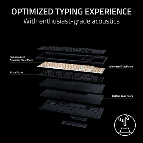 Razer BlackWidow V4 Low-profile HyperSpeed Wireless Full Size Mechanical Orange Tactile Switch Gaming Keyboard with Chroma RGB - Black GLOBAL SHIPPING