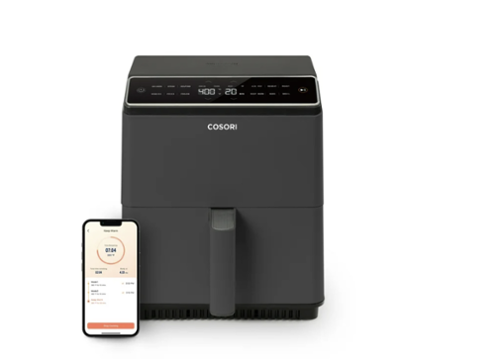 Cosori - DualBlaze 6.8QT Smart Air Fryer Ceramic Coating - Dark Grey-Front_Standard