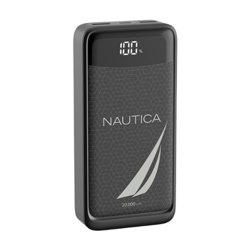 Nautica - Power Bank 20000mAh Portable Charger 22.5W Fast Charging USB C PD Battery Pack for iPhone Samsung Android - Black-Front_Standard 