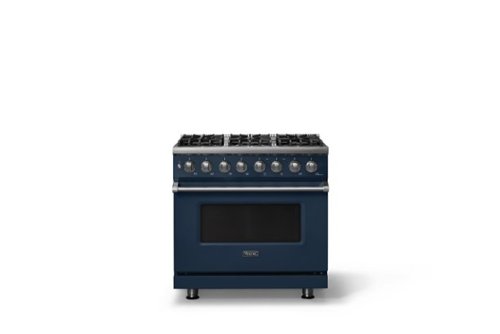 Viking - 36 in. Wide 6 Burner Pro 5 Series 5.6 Cu. Ft. Freestanding Sealed Dual Fuel Convection Range - Slate Blue - Slate Blue