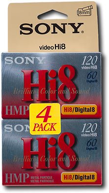  Sony - Hi8 Metal-Particle Videotapes (4-Pack)