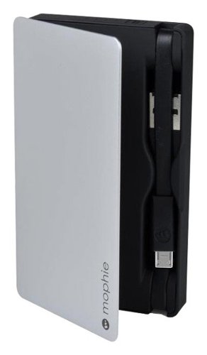  mophie - powerstation plus 2X External Battery for Most Micro USB-Enabled Devices - Black/Silver