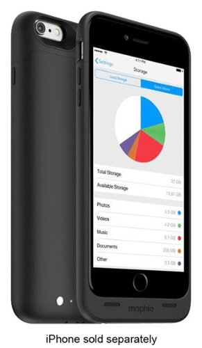  mophie - Space Pack External Battery Case for Apple® iPhone® 6 Plus - Black