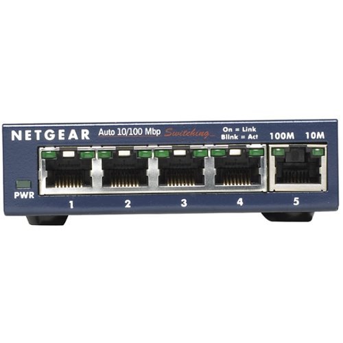  NETGEAR - 5-Port 10/100 Mbps Fast Ethernet Unmanaged Switch