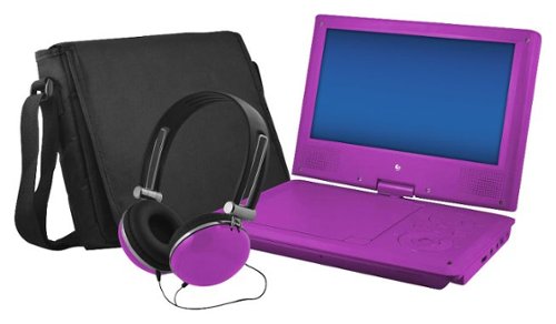  Ematic - 9&quot; Portable DVD Player with Swivel Screen - Purple