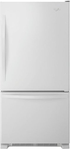 Whirlpool - 22 Cu. Ft. Bottom-Freezer Refrigerator with SpillGuard Glass Shelves - White