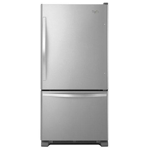 Whirlpool - 18.7 Cu. Ft. Bottom-Freezer Refrigerator with Spillguard Glass Shelves - Monochromatic Stainless Steel