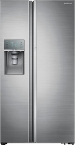  Samsung - 28.5 Cu. Ft. Side-by-Side Refrigerator with Food Showcase Door and Thru-the-Door Ice and Water - Stainless Steel