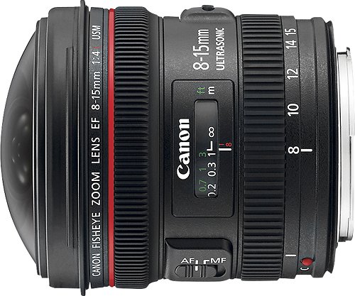 Canon - EF 8-15mm f/4L Fisheye USM Ultra-Wide Zoom Lens - Black