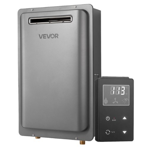VEVOR - Gas Tankless Water Heater, 8Gal Outdoor 191000 BTU Instant Hot Water Heater, Smart Temperature Control - Gray-Front_Standard 